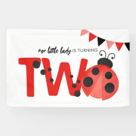 Ladybug "Little Lady is Two" 2nd Birthday Banner