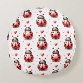 Ladybug Love Rundes Kissen