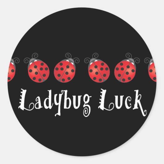 Ladybug Luck Runder Aufkleber (Vorderseite)