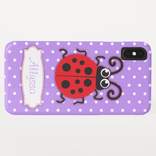 Ladybug-Mädchen nennen grünes Ipotierhandwerk Case-Mate iPhone Hülle (Rückseite (Horizontal))