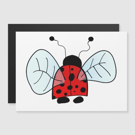 Ladybug Magneteinladung (Vorne/Hinten)