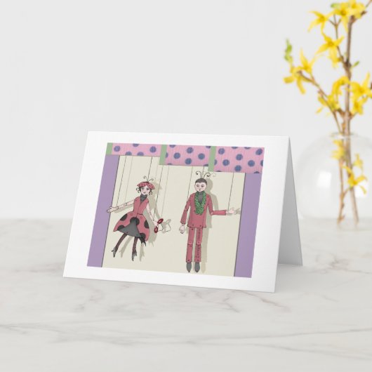 Ladybug Marionettes Karte (Gelbe Blume)
