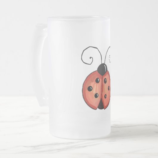 Ladybug Mattglas Bierglas (Vorderseite Links)