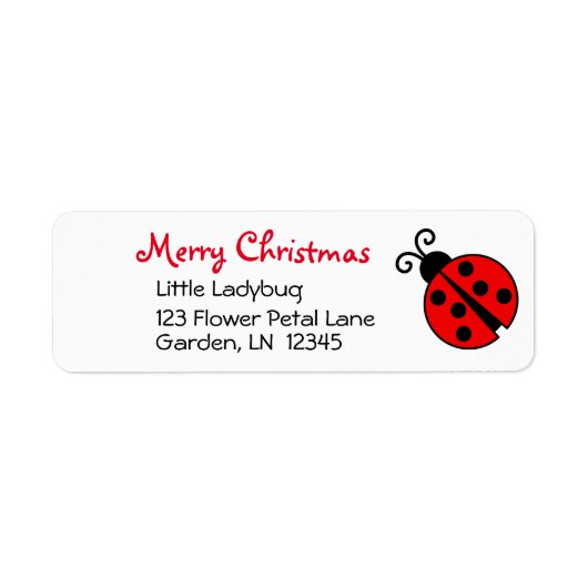 Ladybug Merry Christmas Custom Rücksendeadresse (Vorne)