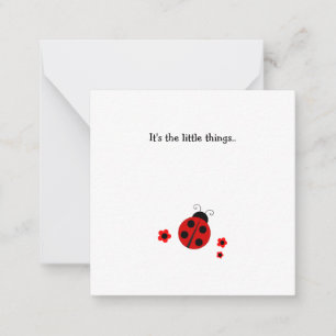 Ladybug Mini Vielen Dank flache Note Card Mitteilungskarte
