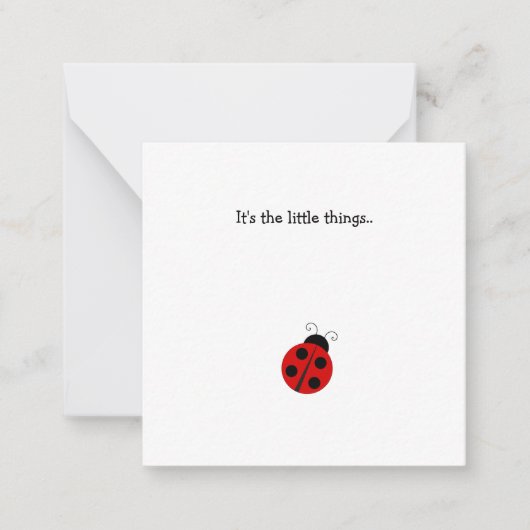 Ladybug Mini Vielen Dank flache Note Card Mitteilungskarte (Vorderseite)