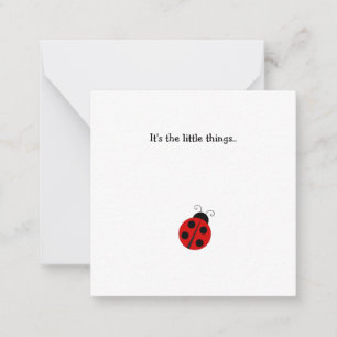 Ladybug Mini Vielen Dank flache Note Card Mitteilungskarte