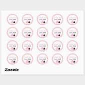 Ladybug Minze Grün Pink Polka Dot Gefallen-Label Runder Aufkleber (Blatt)