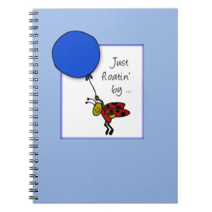 Ladybug mit blauem Ballon, denken Sie an Sie Notizblock