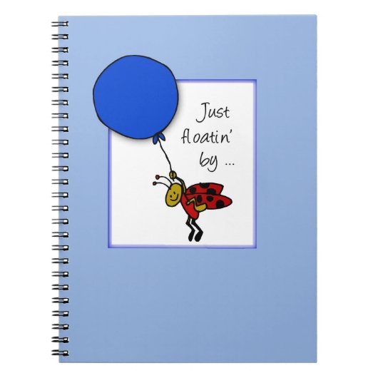 Ladybug mit blauem Ballon, denken Sie an Sie Notizblock (Vorderseite)