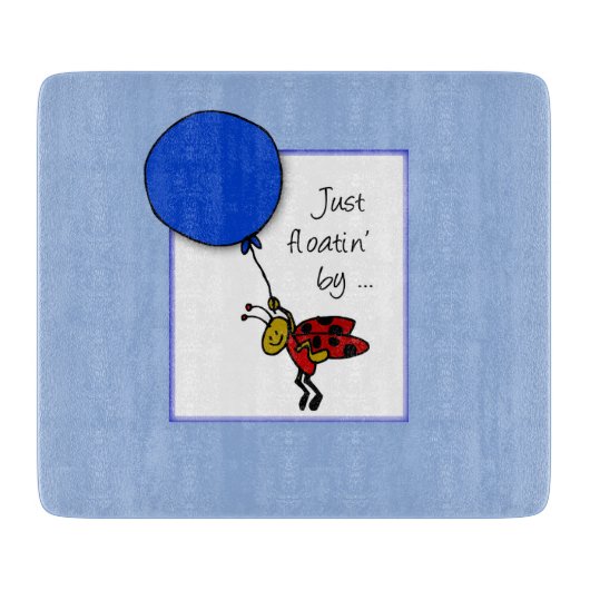 Ladybug mit blauem Ballon, denken Sie an Sie Schneidebrett (Vorderseite)