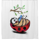 Ladybug mit dem Telefonduschvorhang Duschvorhang (Vorderseite)