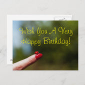 Ladybug mit Finger zum Geburtstagsgeschenk Postkarte (Vorne/Hinten)