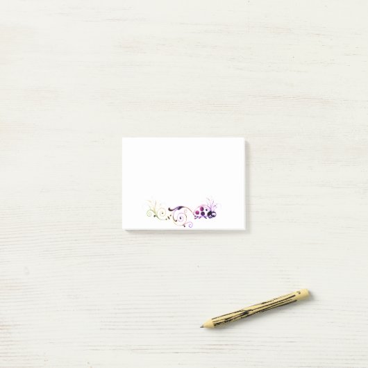 Ladybug mit lustigem Schwanz Post-it Klebezettel (Auf Schreibtisch)