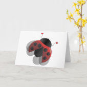 Ladybug mit Opernflügel Karte (Gelbe Blume)