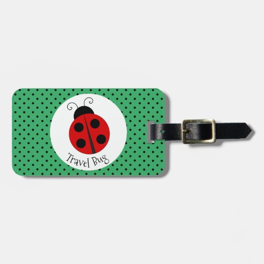Ladybug mit Polka Dots Design Gepäckmarke Gepäckanhänger (Vorderseite horizontal)