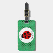 Ladybug mit Polka Dots Design Gepäckmarke Gepäckanhänger (Vorderseite vertikal)