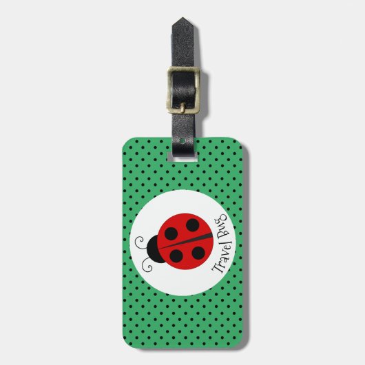 Ladybug mit Polka Dots Design Gepäckmarke Gepäckanhänger (Vorderseite vertikal)