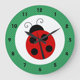 Ladybug mit Polka Dots Design Large Clock Große Wanduhr