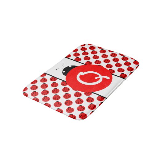 Ladybug Monogram Badematte (Schrägansicht)
