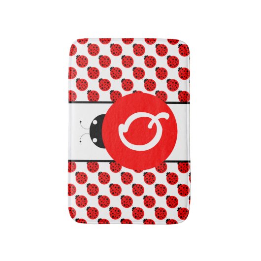 Ladybug Monogram Badematte (Vorderseite Vertikal)