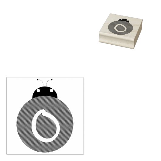 Ladybug Monogram Gummistempel (Stempel)