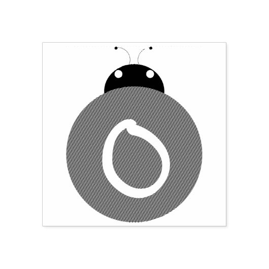Ladybug Monogram Gummistempel (Prägung)