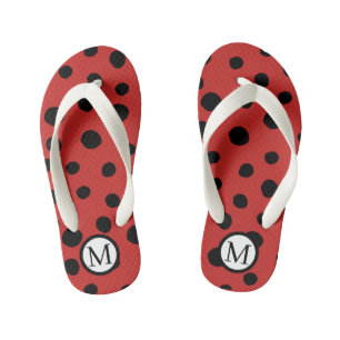 Ladybug Monogram ⎢ Kids Flip Flops Kinderbadesandalen