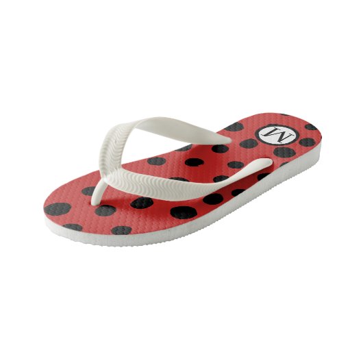 Ladybug Monogram ⎢ Kids Flip Flops Kinderbadesandalen (Schrägansicht)