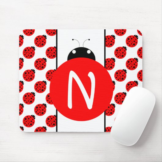 Ladybug Monogram Mousepad (Mit Mouse)