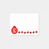 Ladybug Monogram Post-it Klebezettel (Vorderseite)