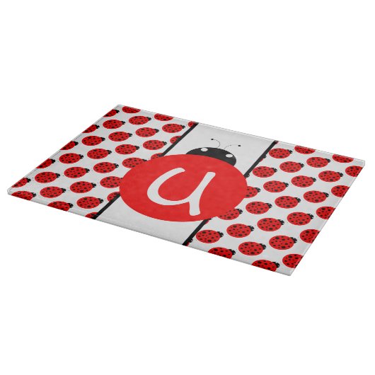 Ladybug Monogram Schneidebrett (Ecke)