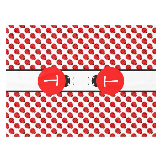 Ladybug Monogram Tischdecke (Vorderseite (Horizontal))