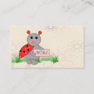 Ladybug Monogram Visitenkarte