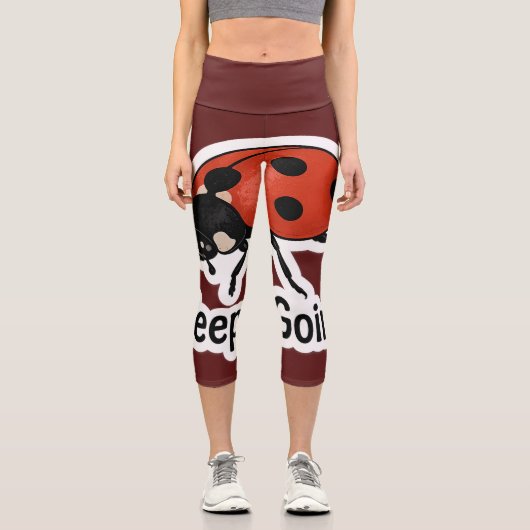 Ladybug Motivation Sticker Capri Leggings (Vorderseite)