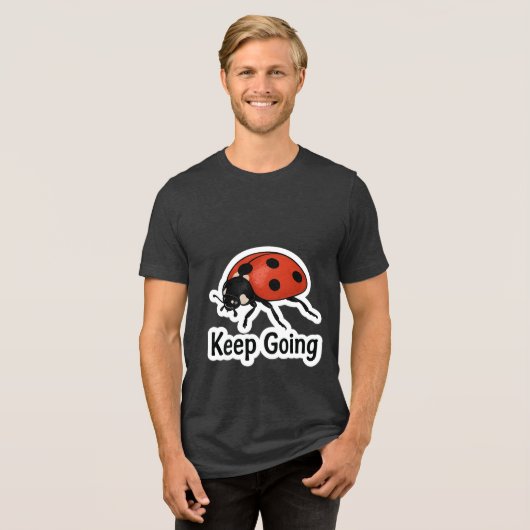 Ladybug Motivation Sticker Tri-Blend Shirt (Vorderseite voll)
