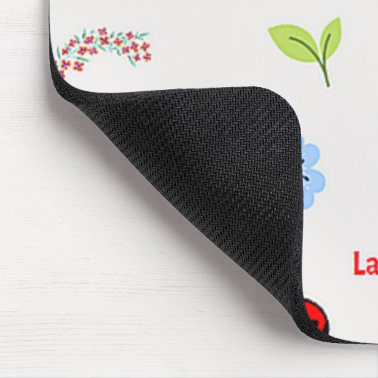 Ladybug-Muster auf grau Mousepad (Ecke)
