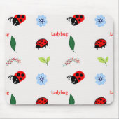 Ladybug-Muster auf grau Mousepad (Vorne)