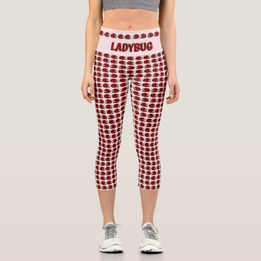 Ladybug Muster Custom Capri Leggings (Vorderseite)