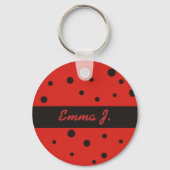 Ladybug Muster Personalisiert Name Keychains Schlüsselanhänger (Vorderseite)