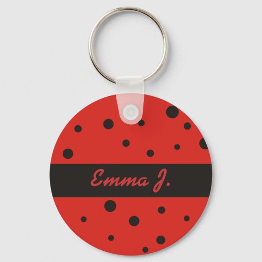 Ladybug Muster Personalisiert Name Keychains Schlüsselanhänger (Vorderseite)