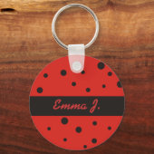 Ladybug Muster Personalisiert Name Keychains Schlüsselanhänger (Vorderseite)