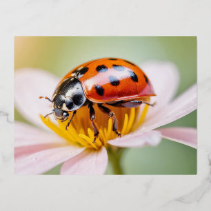 Ladybug Nature Colorful Wildlife Folien Feiertagspostkarte