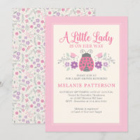 Ladybug Niedlich Pink Floral Girl Babydusche