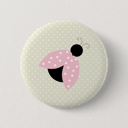 Ladybug, Niedliche Ladybug, rosa Ladybug, Ladybird Button (Vorderseite)