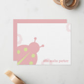 Ladybug Note Card/Flat Dankeschön Karte (Vorderseite/Rückseite Beispiel)