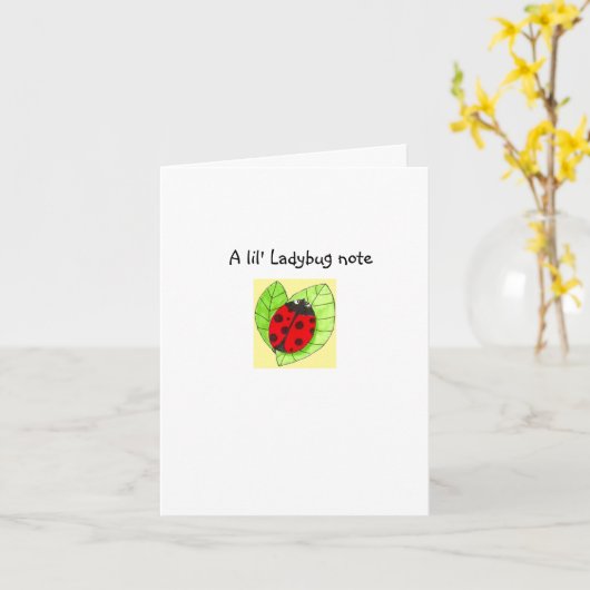 Ladybug note card karte (Gelbe Blume)
