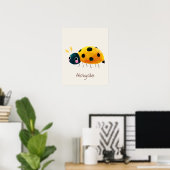 Ladybug Nursery Name Wall Art Print Poster (Heimbüro)