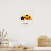 Ladybug Nursery Name Wall Art Print Poster (Küche)