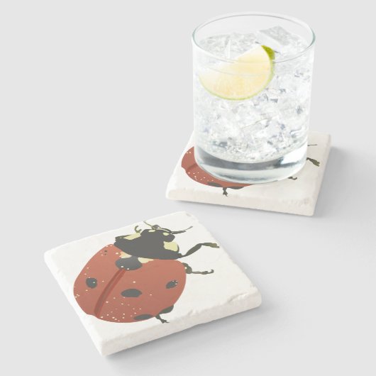 LadyBug Office-Zuhause personalize Destiny Destiny Steinuntersetzer (Seitenansicht)